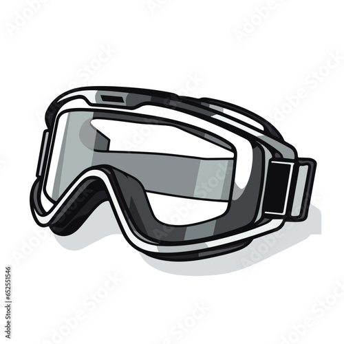 A ski goggle silhouette on a white background