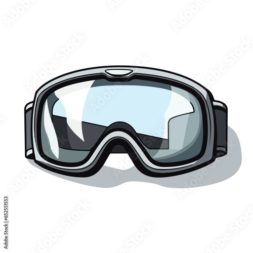 A ski goggle silhouette on a white background