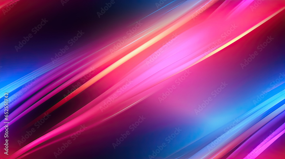 abstract colorful background, bright neon rays and glowing lines. Pink yellow blue creative wallpaper