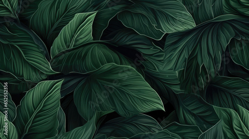 abstract green leaf texture, tropical leaf foliage nature dark green background