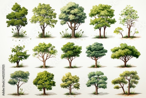 たくさんの木のイラスト,Generative AI AI画像 photo