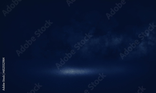 empty room with floor Abstract stage of dark room concrete floor. stage background for product placemen, Panoramic view of the abstract fog. White cloudiness, mist or smog moves on black