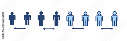 Social distance icon vector. social distancing sign and symbol. self quarantine sign