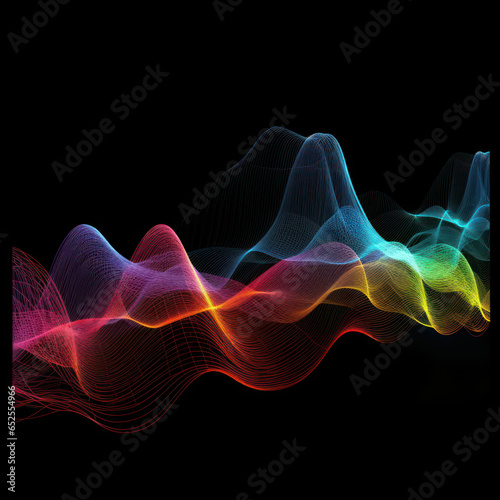 A sound wave graph on a black background  © Sekai