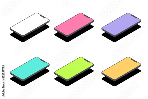 スマートフォン(平行) アイソメトリック イラスト