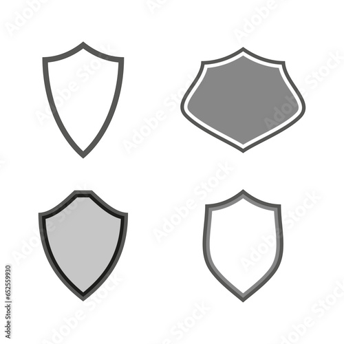 Shield icon set. Vector illustration. EPS 10.