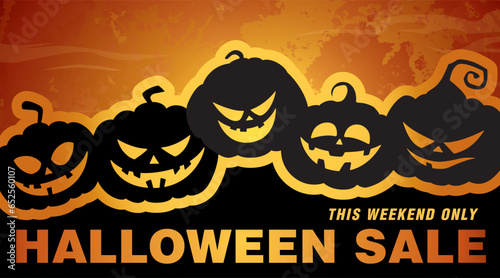 halloween sale banner layout design. vector illustration