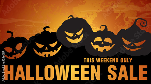 halloween sale banner layout design. vector illustration