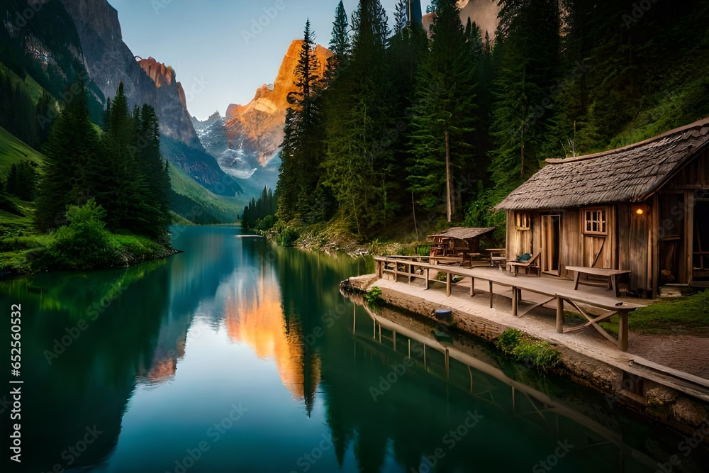 Fototapeta premium lake in mountains