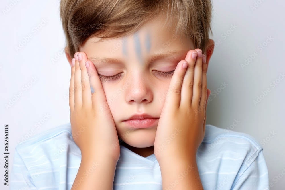 Symptoms of health issues and disease, Pain, stress on child, medical treatment, diseases symptoms concept Symptoms of health issues and disease, Pain, stress on child, medical treatment, diseases symptoms concept