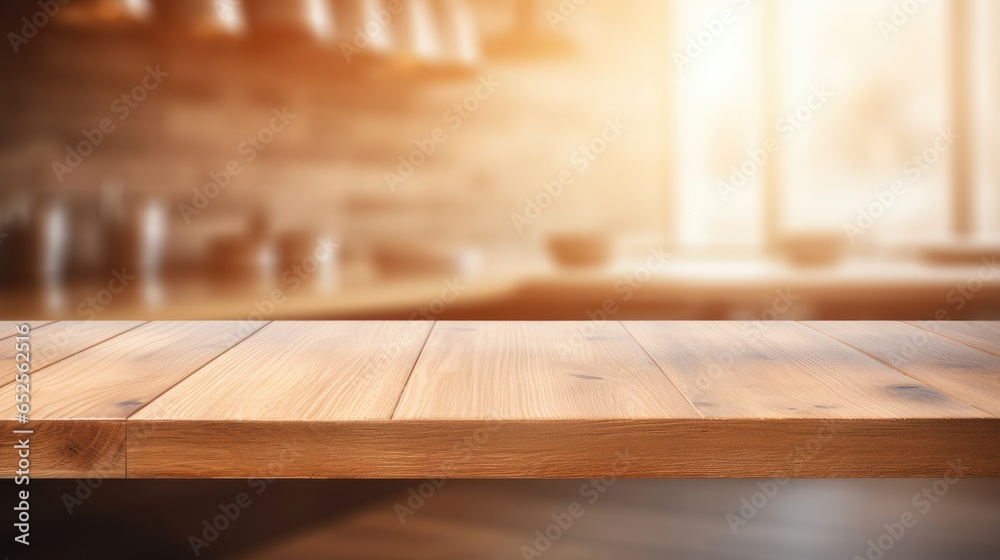 empty wooden table floor, wooden table for product,