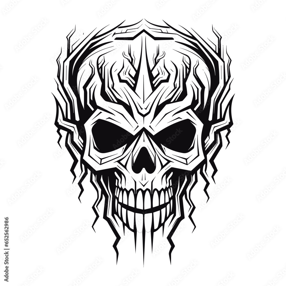 Abstract vector illustration of skull.