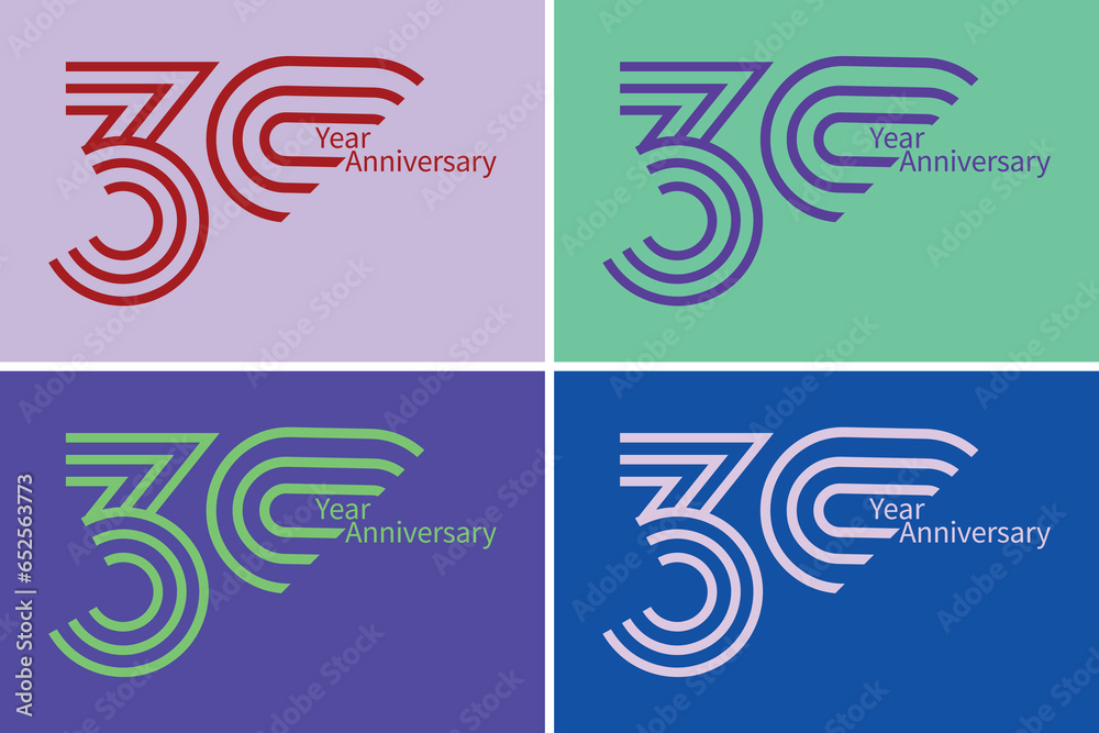 Obraz premium 30 Years Anniversary Celebration Template design vector illustration.