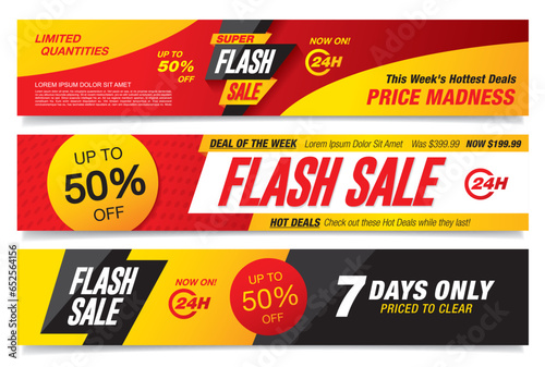 set of flash sale banner template design