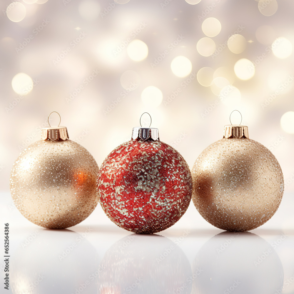 Elegant Gold and Red Christmas Baubles Elegant Gold and Red Christmas Baubles