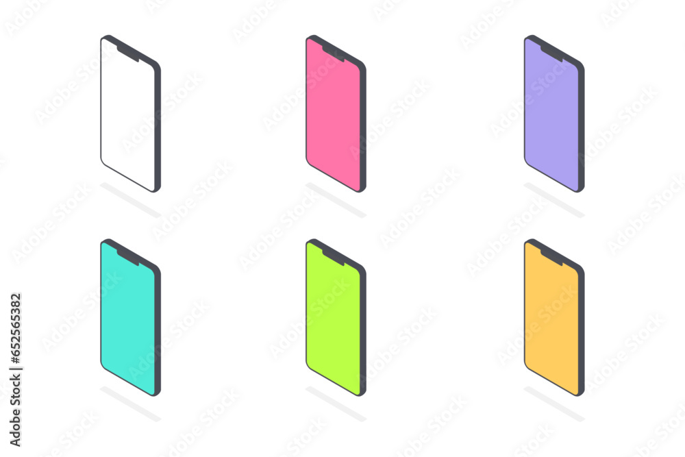 スマートフォン(垂直) アイソメトリック イラスト スマートフォン(垂直) アイソメトリック イラスト