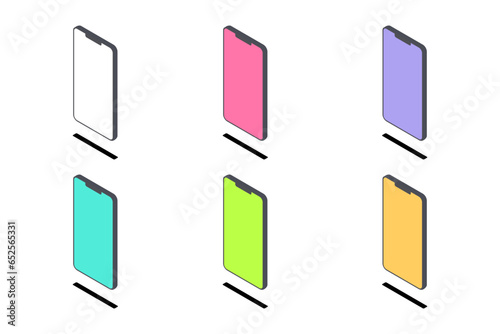 スマートフォン(垂直) アイソメトリック イラスト