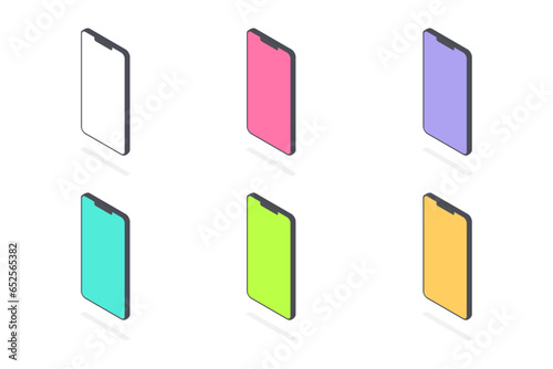 スマートフォン(垂直) アイソメトリック イラスト