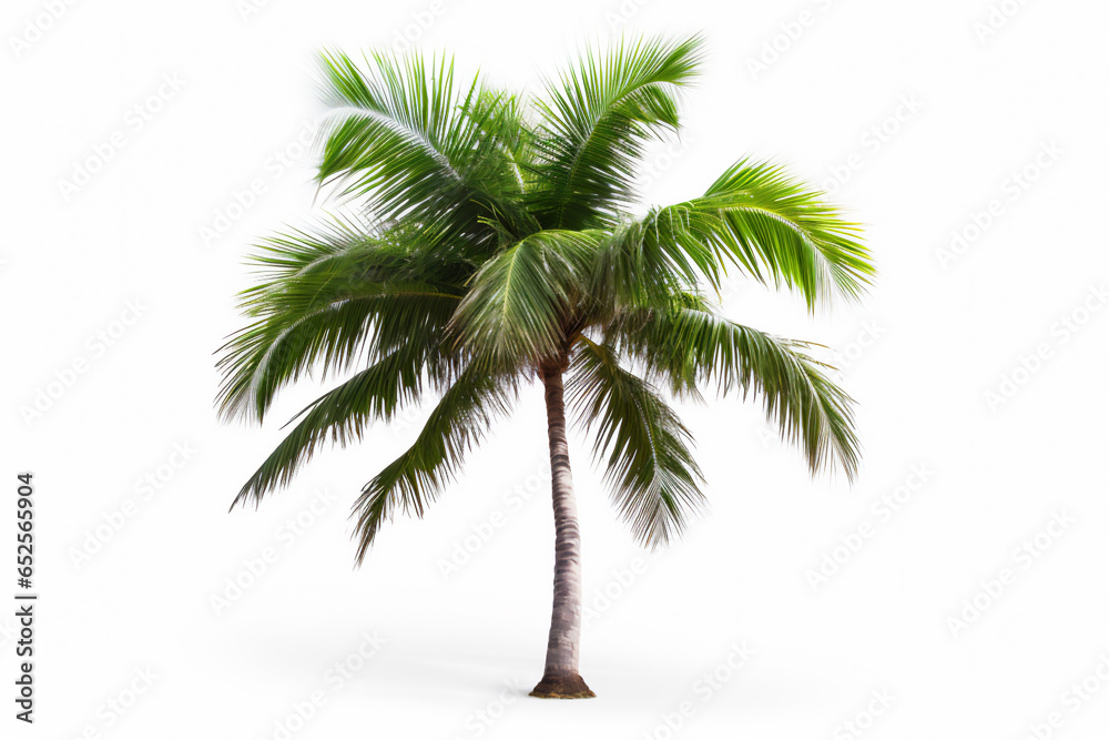 coconut palm tree isolated on white background