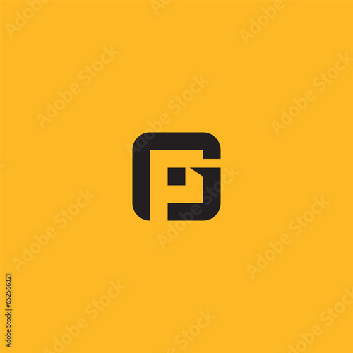 GP or PG monogram logo with black color