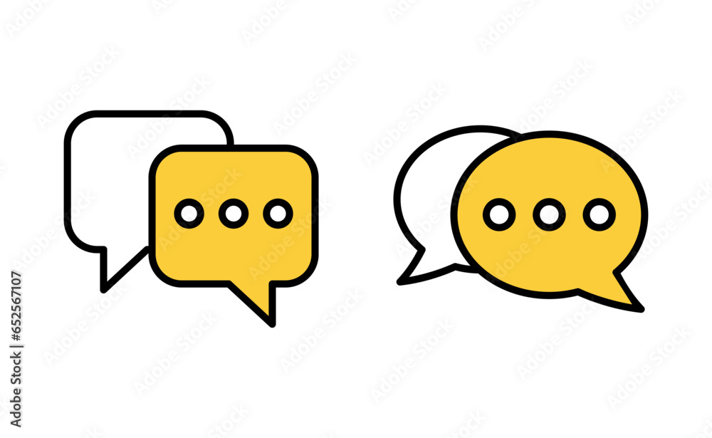 Chat icon set for web and mobile app. speech bubble sign and symbol. comment icon. message
