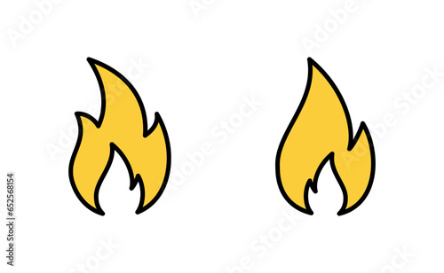 Fire icon set for web and mobile app. fire sign and symbol