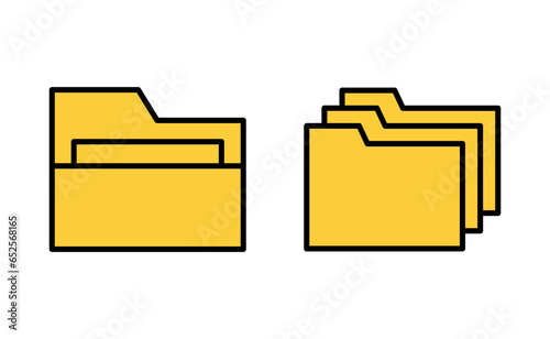 Folder icon set for web and mobile app. folder sign and symbol