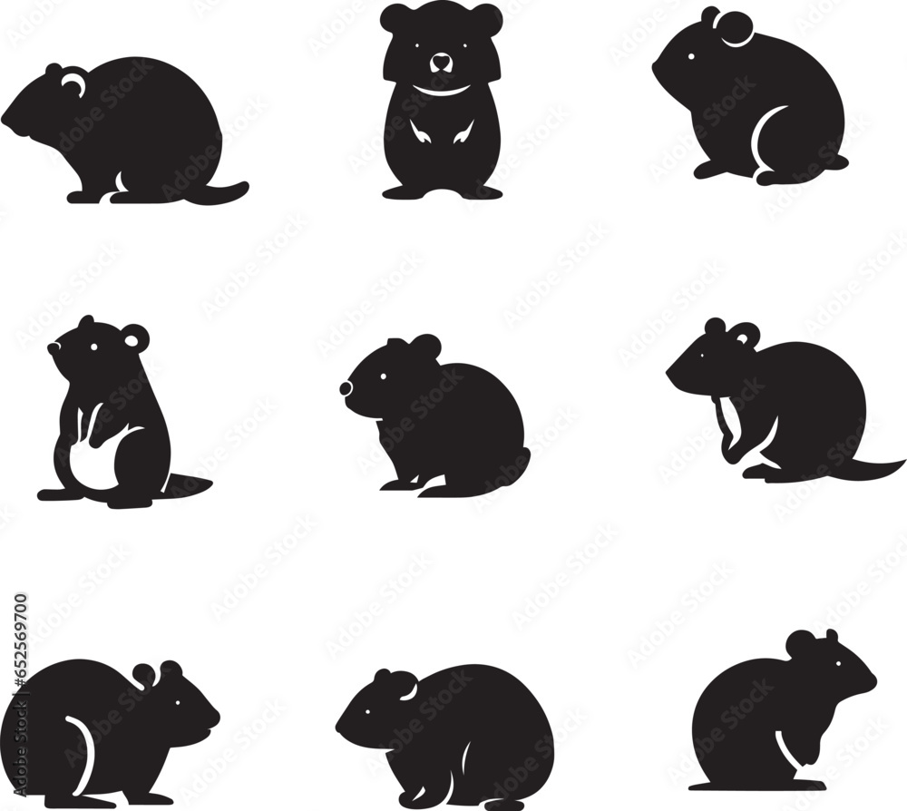 Fototapeta premium Quoll running icon vector silhouette