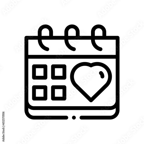 wedding day line icon