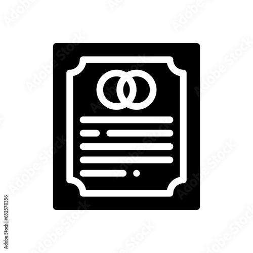 wedding contract glyph icon