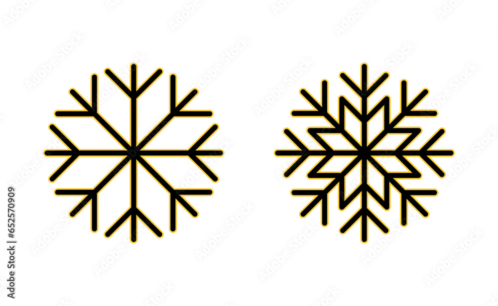 Snow icon set for web and mobile app. snowflake sign and symbol Snow icon set for web and mobile app. snowflake sign and symbol