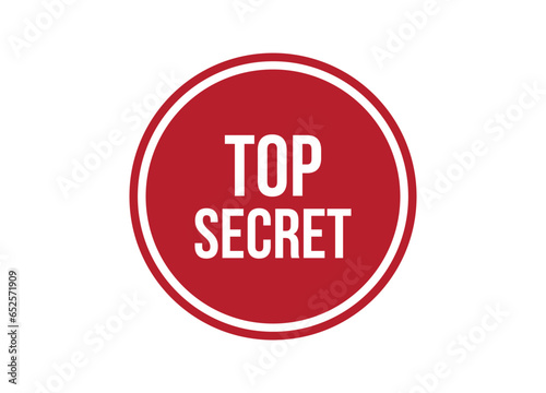 top secret red vector banner illustration isolated on white background