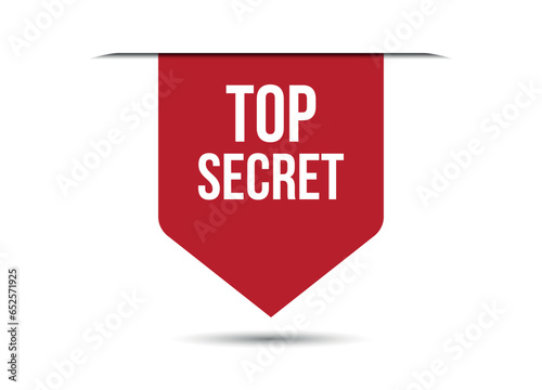 top secret red vector banner illustration isolated on white background