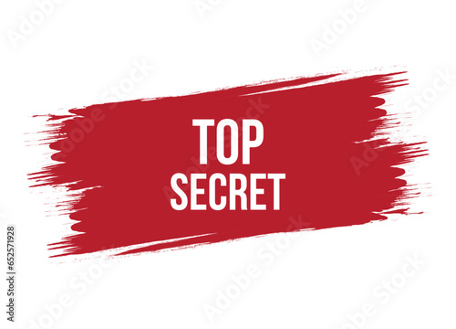 Brush style top secret banner vector design illustration