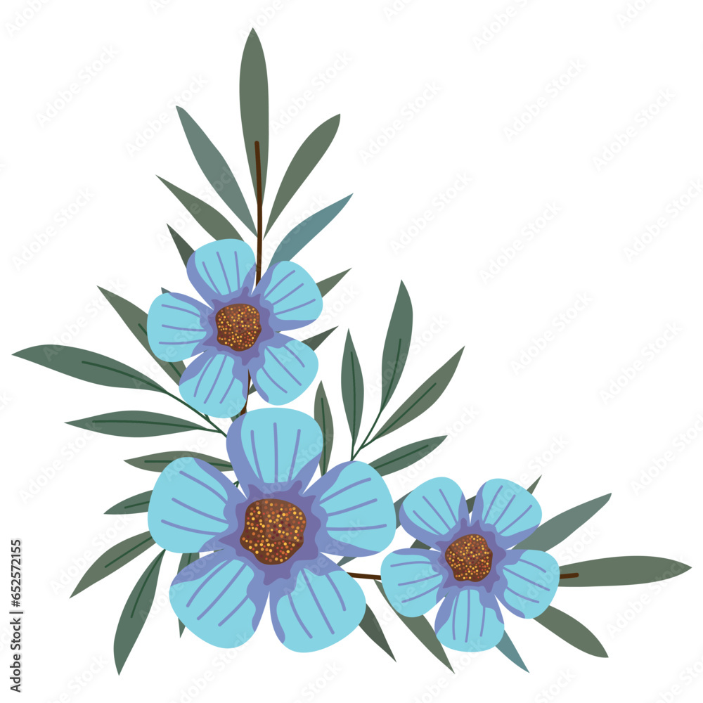 corner frame flowers blooming
