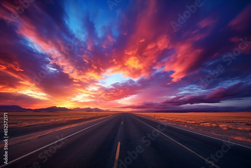empty asphalt road at sunset © Salawati