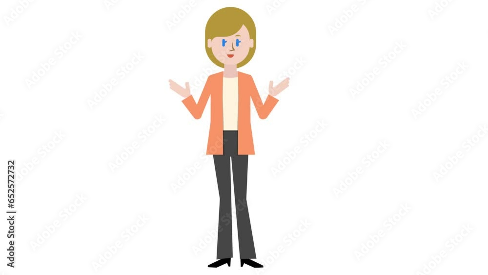 Animation of a woman giving a presentation (loop playable) Animation of a woman giving a presentation (loop playable)