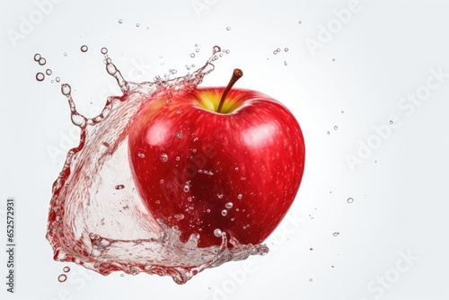 red-apple in water splash