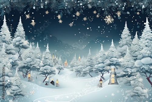 Enchanting Christmas celebrating background concept featuring a festive and magical scene