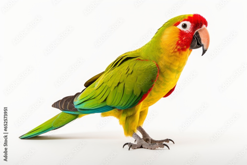 Colorful Parrot: Beautiful Bird on a White Background