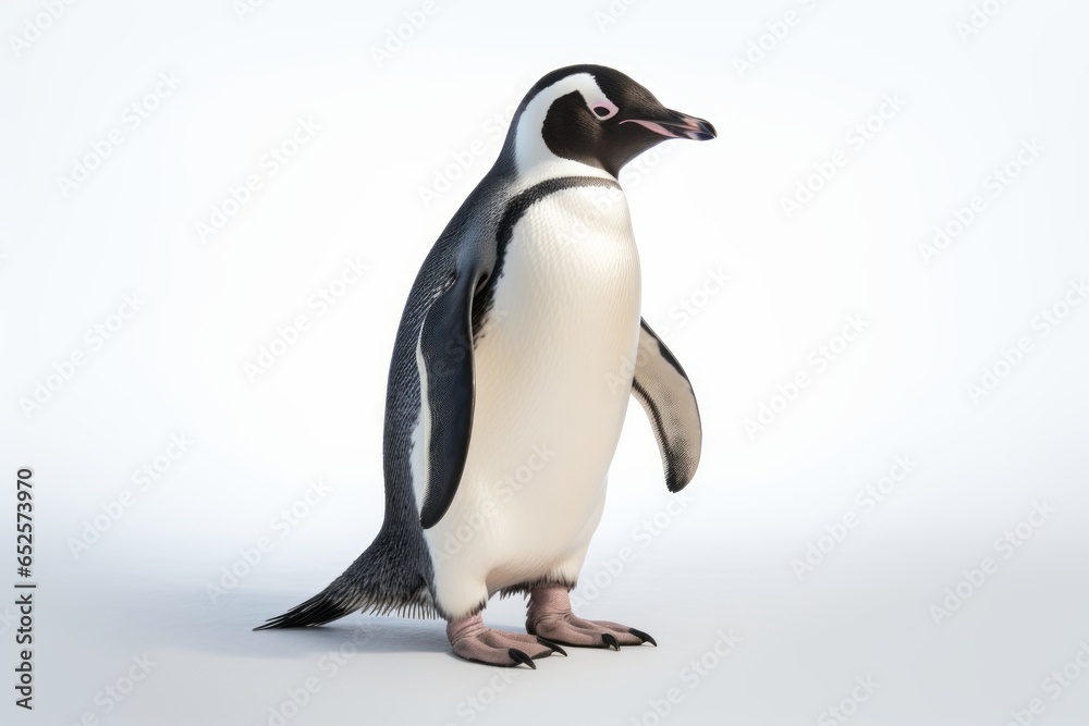 Fototapeta premium Captivating Penguin Portrait: Charming Bird Against a White Background