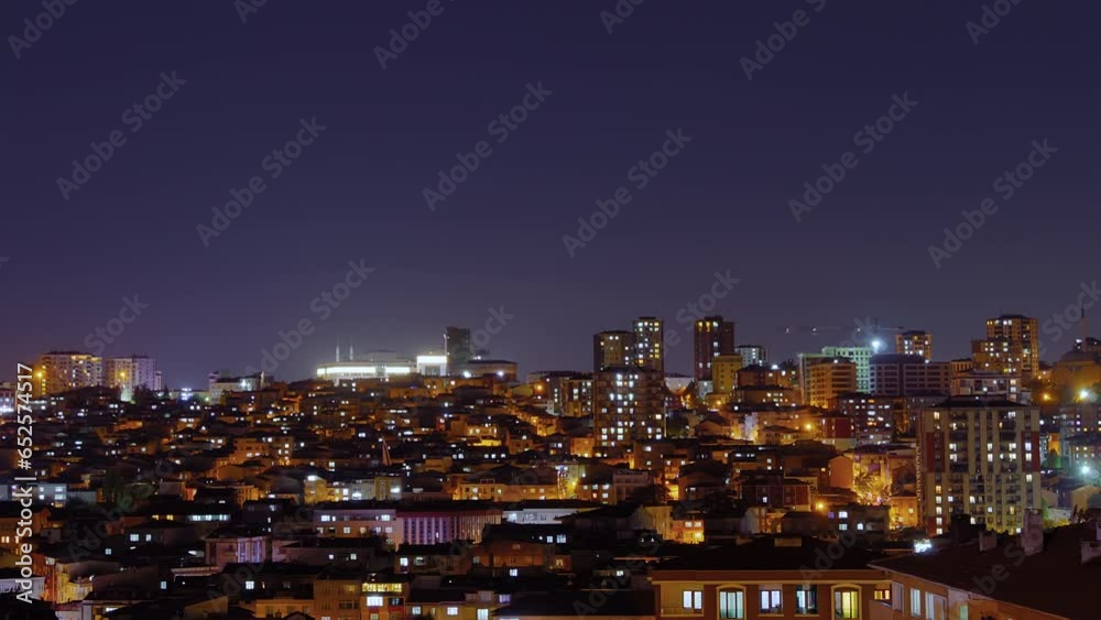 Timelapse: typical turkish multistory apartment, residential buildings with fast blinking illuminated windows and warm street lighting in Istanbul, Turkey - getting darker, time lapse Timelapse: typical turkish multistory apartment, residential buildings with fast blinking illuminated windows and warm street lighting in Istanbul, Turkey - getting darker, time lapse