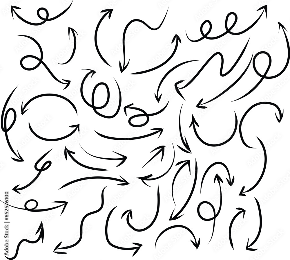 hand draw arrow icon. set of arrow icon vector hand draw arrow icon. set of arrow icon vector