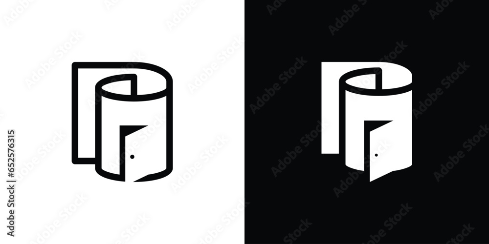 logo design inspired by paper combined with the room. logo design inspired by paper combined with the room.