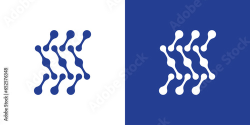 technology design logo with connected dot elements.