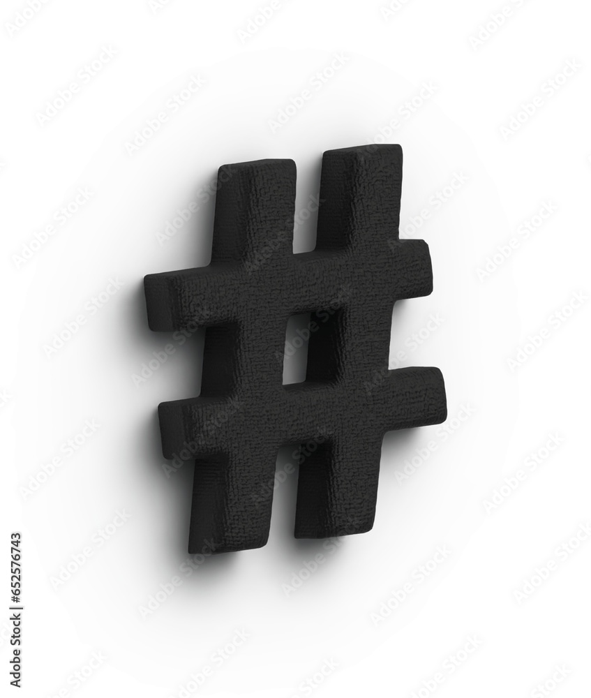 Obraz premium 3d render of hashtag icon.