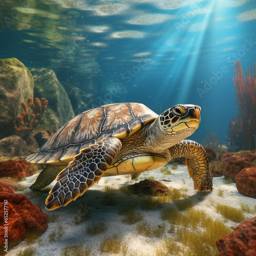 turtle photo illustration.generative ai © carlesroom