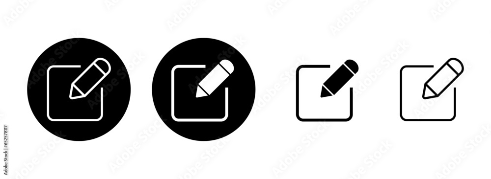 Edit icon set illustration. edit document sign and symbol. edit text icon. pencil. sign up