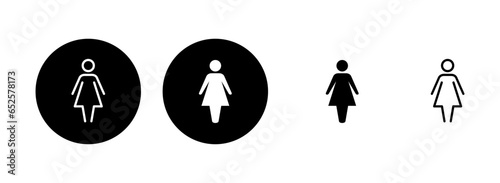Female icon set illustration. woman sign and symbol