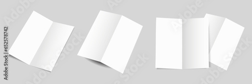 set of front and back flyer mockup isolated on gray